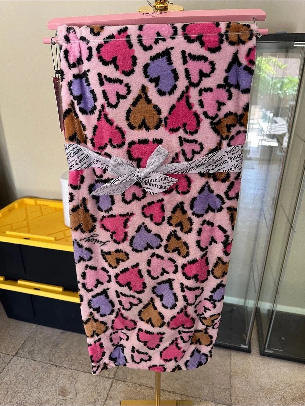 Juicy Couture Pink Heart Plush Throw